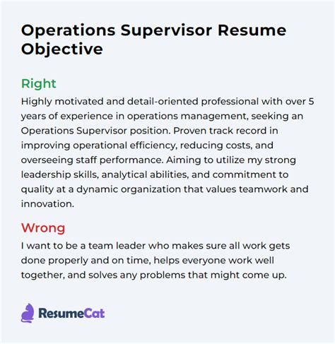 objective for supervisor resume|operations supervisor resume objective.